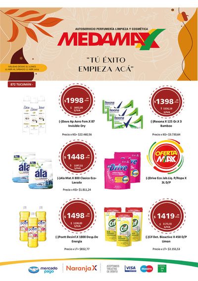 Ofertas de Hiper-Supermercados en Bella Vista | Ofertas Semanales Tucumán de Medamax | 22/4/2024 - 27/4/2024