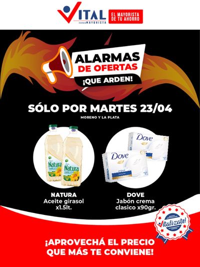 Ofertas de Hiper-Supermercados en José Hernández | ¡Alarma de Ofertas! - Moreno y La Plata de Supermayorista Vital | 23/4/2024 - 23/4/2024