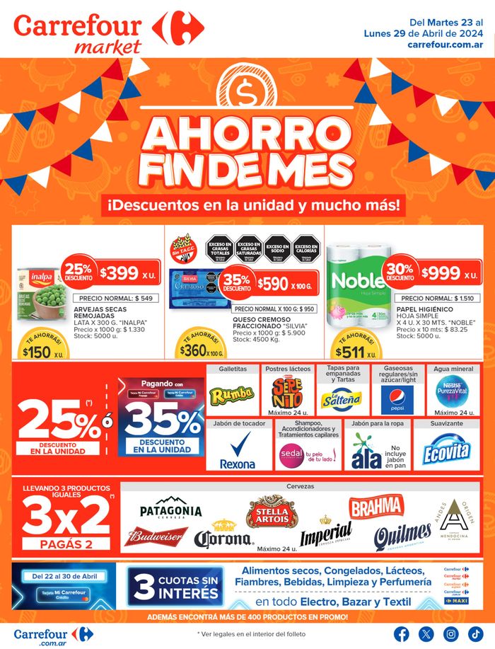 Catálogo Carrefour Market en Pilar (Buenos Aires) | Catálogo Ahorro a fin de mes Market BS AS | 23/4/2024 - 29/4/2024