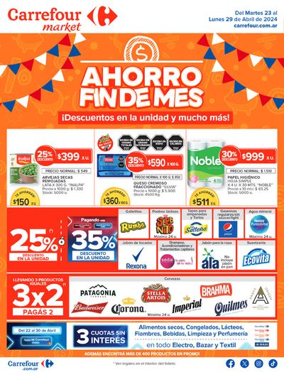 Ofertas de Hiper-Supermercados en Avellaneda (Buenos Aires) | Catálogo Ahorro a fin de mes Market BS AS de Carrefour Market | 23/4/2024 - 29/4/2024