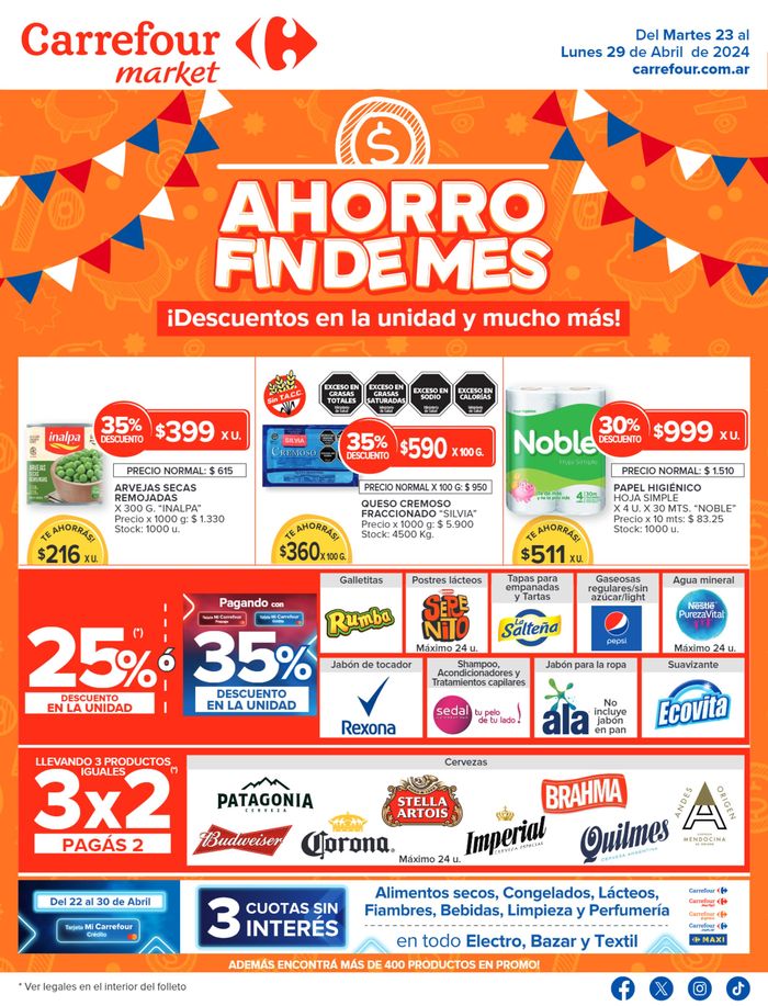 Catálogo Carrefour Market en Puerto Madryn | Catálogo Ofertas Semanales Market Sur | 23/4/2024 - 29/4/2024
