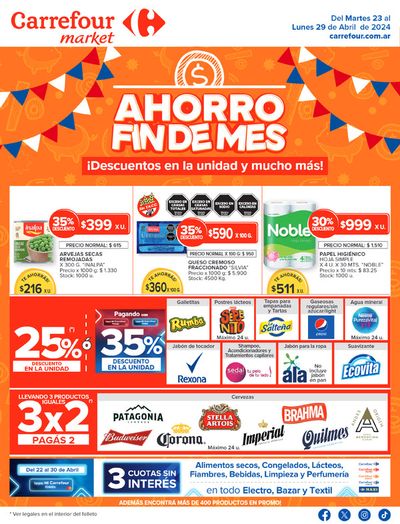 Ofertas de Hiper-Supermercados en Trelew | Catálogo Ofertas Semanales Market Sur de Carrefour Market | 23/4/2024 - 29/4/2024