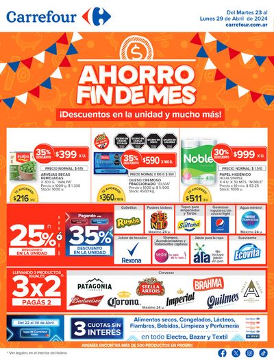 Ofertas de Hiper-Supermercados en San Carlos de Bariloche | Catálogo Ahorro a fin de mes Hiper Sur de Carrefour | 23/4/2024 - 29/4/2024