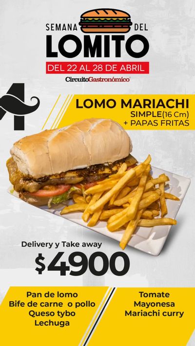 Ofertas de Restaurantes en Microcentro | Semana del Lomito de Mariachi Restaurant | 23/4/2024 - 28/4/2024