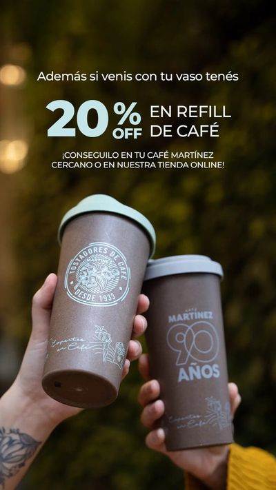 Ofertas de Restaurantes en Gregorio de Laferrere | 20% off en refill de café de Café Martinez | 23/4/2024 - 30/4/2024
