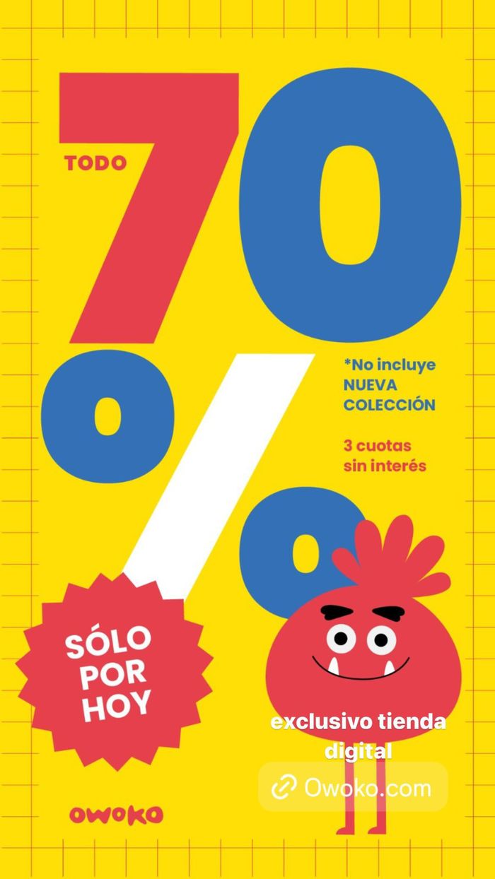 Catálogo Owoko en Microcentro | Todo 70% off Sólo por Hoy | 23/4/2024 - 23/4/2024
