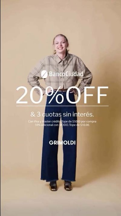 Ofertas de Ropa, Zapatos y Accesorios en Río Cuarto | 20% off & 3 cuotas sin interés de Grimoldi | 23/4/2024 - 30/4/2024