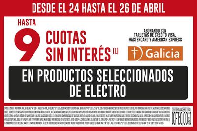 Catálogo Coto en Quilmes | Coto Medio Afiche Galicia Electro | 24/4/2024 - 26/4/2024