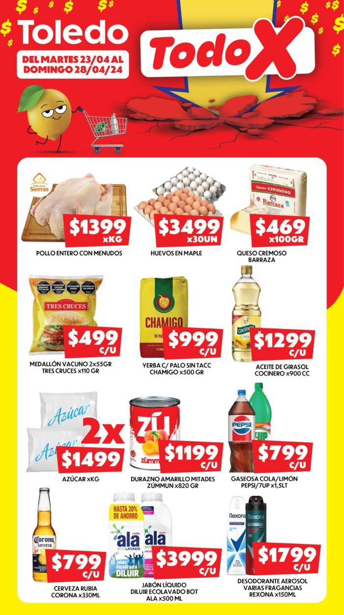 Catálogo Supermercados Toledo en Pinamar | Ofertas Supermercados Toledo | 24/4/2024 - 28/4/2024