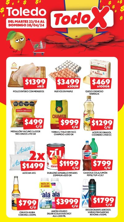 Ofertas de Hiper-Supermercados en Pinamar | Ofertas Supermercados Toledo de Supermercados Toledo | 24/4/2024 - 28/4/2024