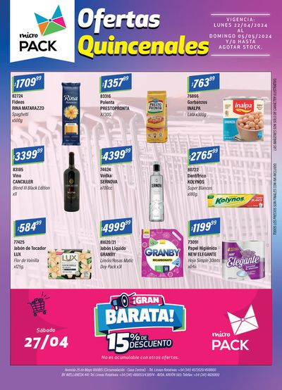 Ofertas de Hiper-Supermercados en Arroyo Seco | Catálogo Micropack de Micropack | 24/4/2024 - 5/5/2024