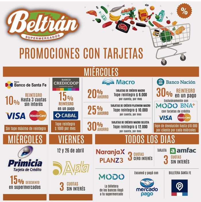 Catálogo Beltrán Supermercados en Firmat | Promociones con tarjetas Beltrán | 24/4/2024 - 30/4/2024