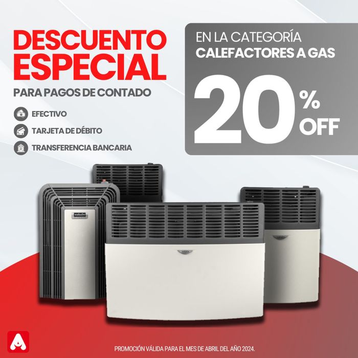 Catálogo Ama Hogar en Pilar (Córdoba) | Descuento especial 20% off en Calefactores a gas | 24/4/2024 - 30/4/2024