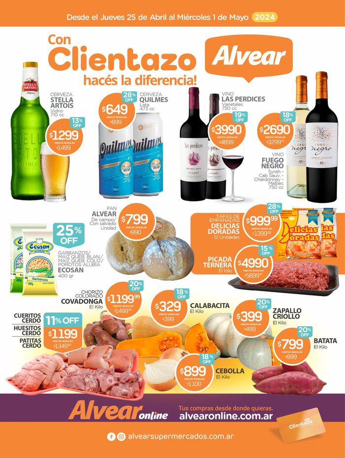 Catálogo Super Alvear | Ofertas Supermercados Alvear | 25/4/2024 - 1/5/2024