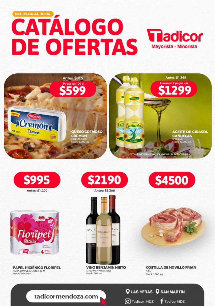 Catálogo Supermercados Tadicor en San Martín (Mendoza) | Catálogo Supermercados Tadicor | 25/4/2024 - 30/4/2024