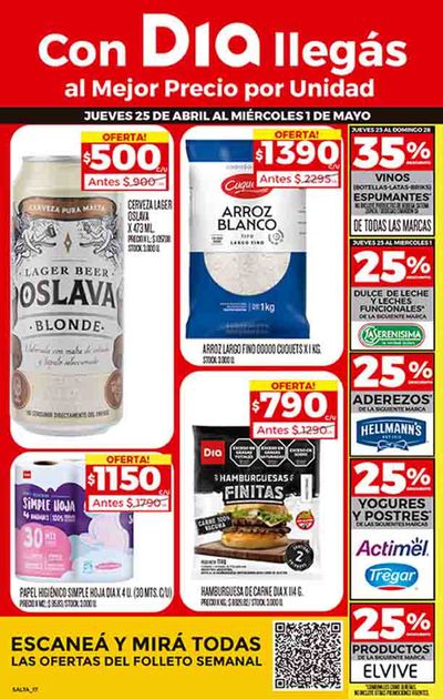 Catálogo Supermercados DIA en Salta | Ofertas DIA - Folleto Salta y Jujuy | 25/4/2024 - 1/5/2024