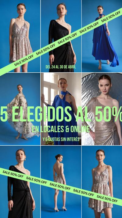 Ofertas de Ropa, Zapatos y Accesorios en Acassuso | Sale 50% off en locales & online de Salsipuedes | 25/4/2024 - 30/4/2024