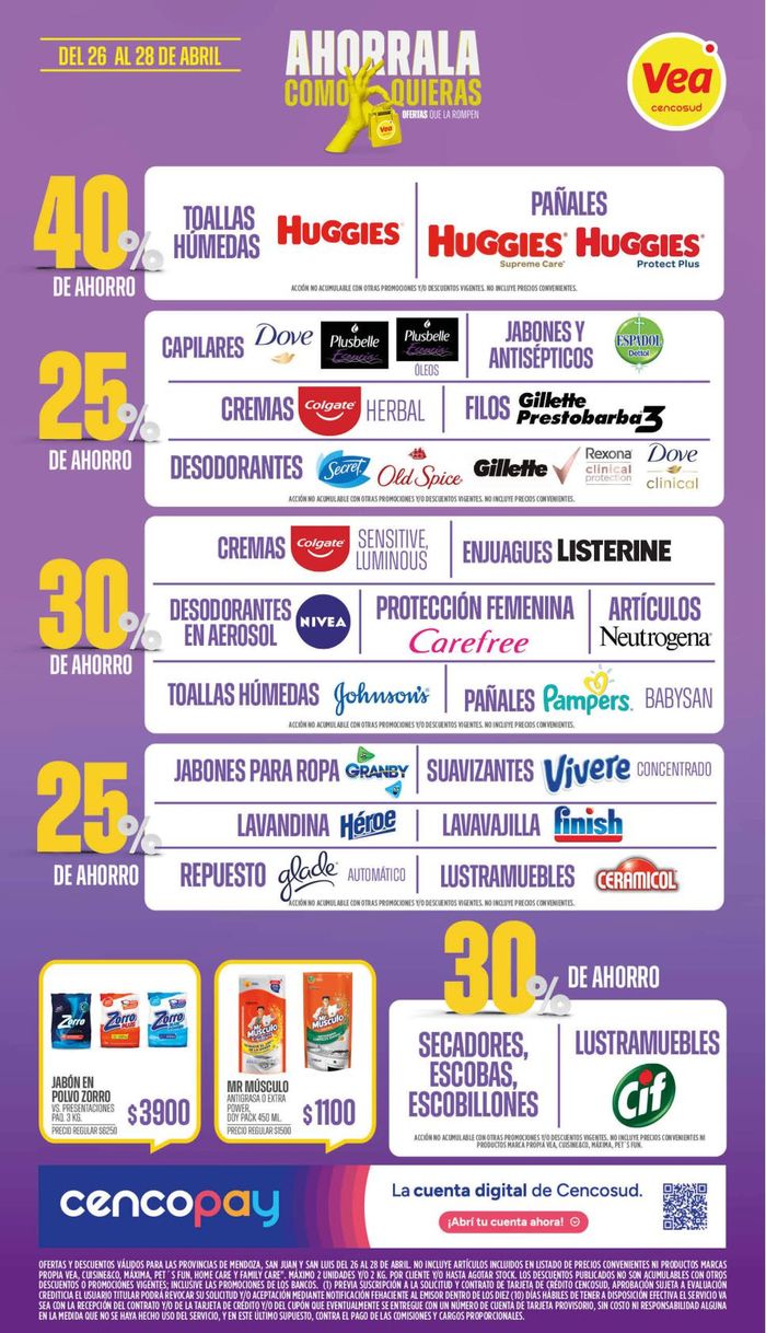 Catálogo Supermercados Vea en Guaymallén | Supermercados Vea Fin de Semana | 26/4/2024 - 28/4/2024