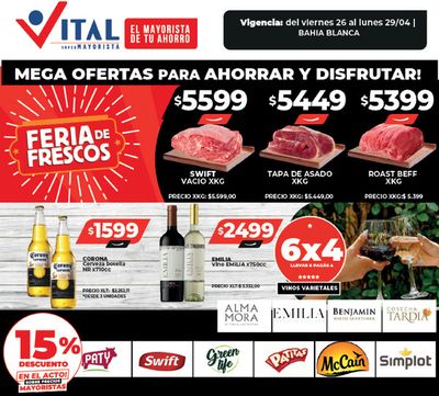 Ofertas de Hiper-Supermercados en Punta Alta | ¡Ahorrá y Disfrutá! - Bahía Blanca de Supermayorista Vital | 26/4/2024 - 29/4/2024