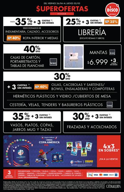 Ofertas de Hiper-Supermercados en Punta Chica | Superofertas en hogar de Disco | 29/4/2024 - 2/5/2024