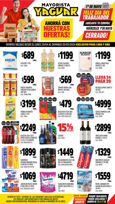 Ofertas de Hiper-Supermercados | Ofertas Yaguar para Caba y GBA de Supermercados Yaguar | 29/4/2024 - 5/5/2024