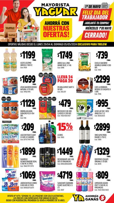 Ofertas de Hiper-Supermercados en Trelew | Ofertas Yaguar Trelew de Supermercados Yaguar | 29/4/2024 - 5/5/2024