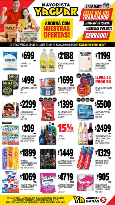 Ofertas de Hiper-Supermercados en El Carmen | Ofertas Yaguar Jujuy de Supermercados Yaguar | 29/4/2024 - 4/5/2024
