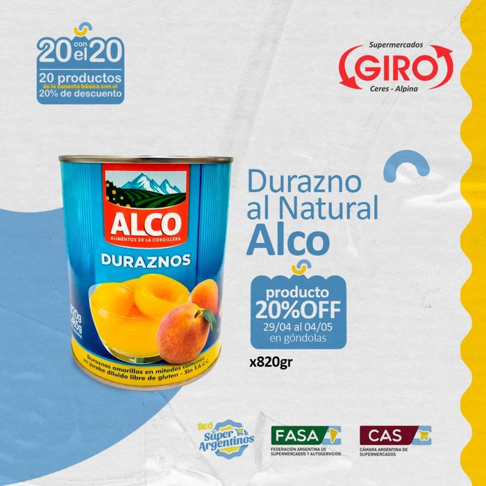 Catálogo Supermercados Giro en Rafaela | 20% de descuento | 29/4/2024 - 4/5/2024