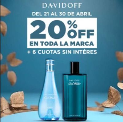 Ofertas de Perfumería y Maquillaje en Tablada (Buenos Aires) | 20% off en toda la marca Davidoff de Juleriaque | 29/4/2024 - 30/4/2024