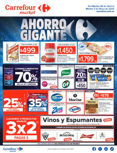 Ofertas de Hiper-Supermercados | Catálogo Ahorro Gigante Market BS AS de Carrefour Market | 30/4/2024 - 7/5/2024