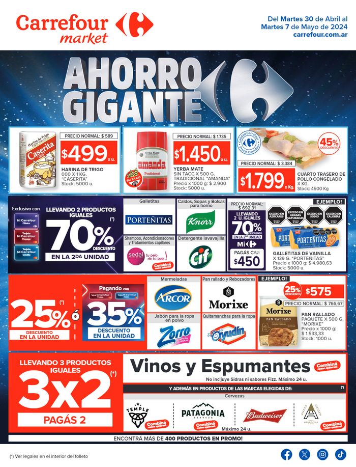 Catálogo Carrefour Market en Godoy Cruz | Catálogo Ahorro Gigante Market Interior | 30/4/2024 - 7/5/2024