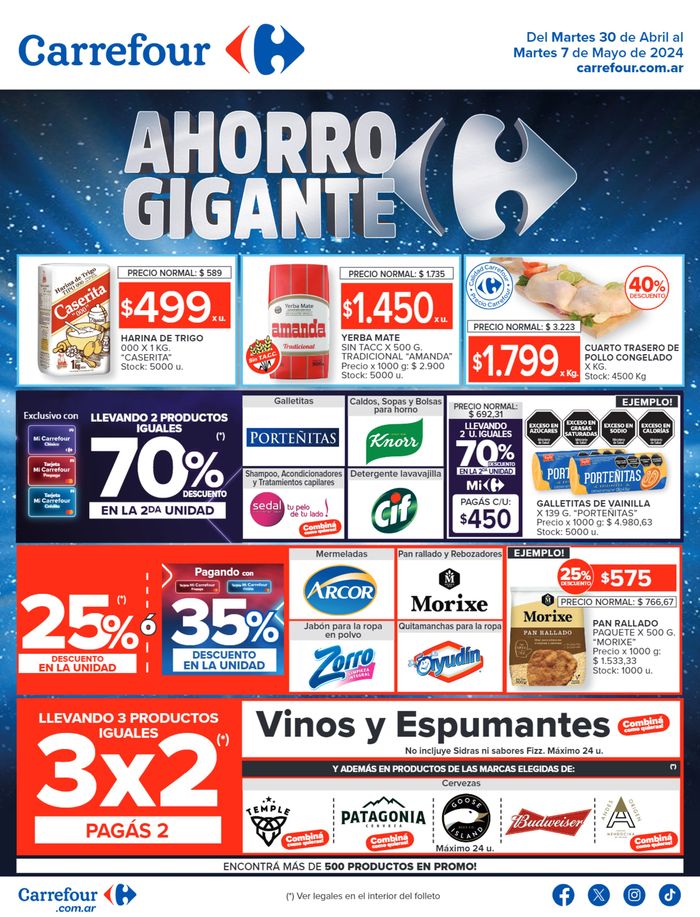 Catálogo Carrefour en Moreno | Catálogo Ahorro Gigante Hiper BS AS | 30/4/2024 - 7/5/2024