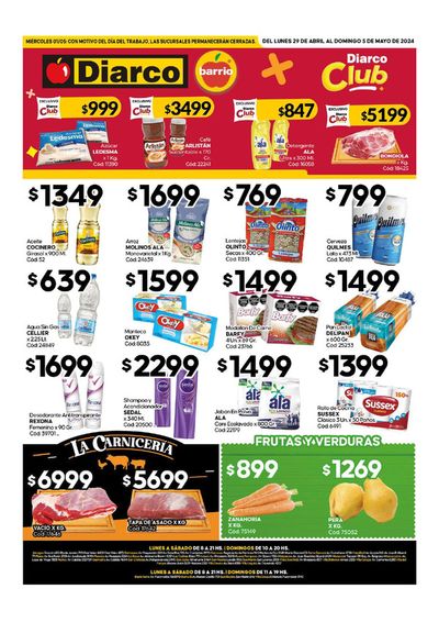 Ofertas de Hiper-Supermercados en Ituzaingó (Buenos Aires) | Ofertas Diarco Barrio de Diarco | 30/4/2024 - 5/5/2024
