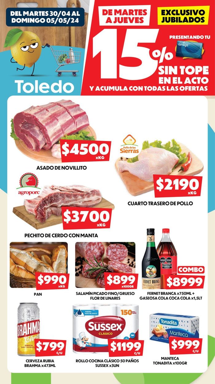 Catálogo Supermercados Toledo en Miramar (Buenos Aires) | Ofertas Supermercados Toledo | 30/4/2024 - 5/5/2024