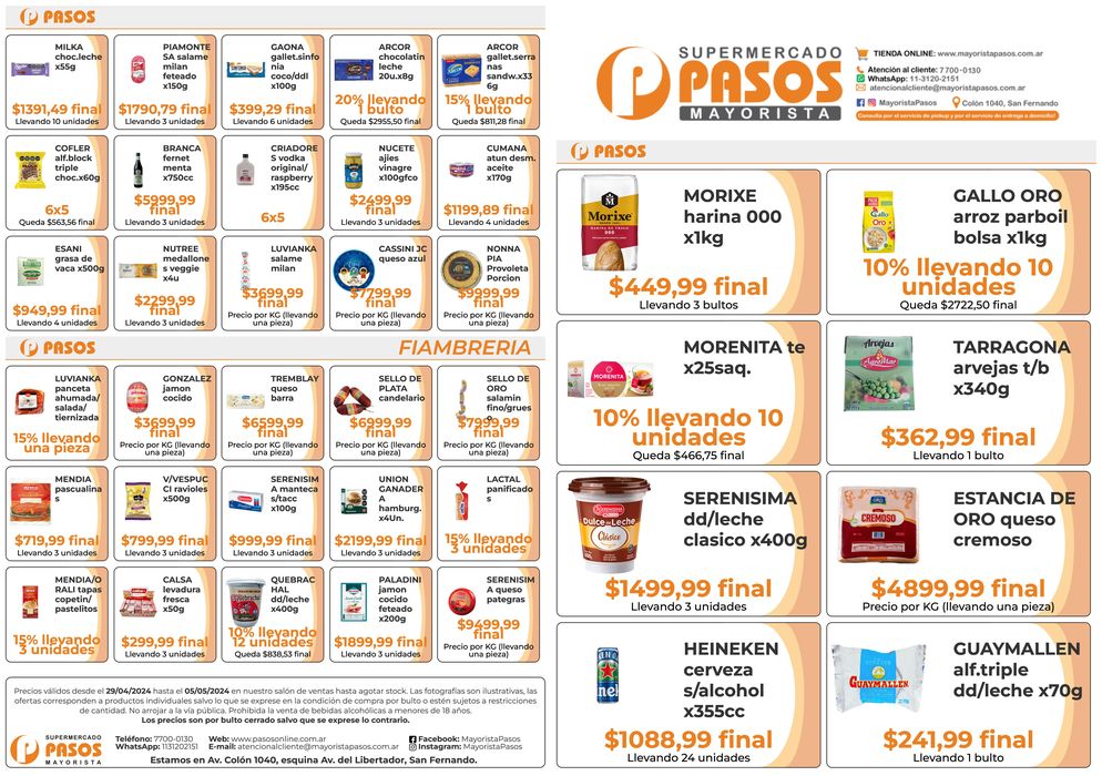 Catálogo Pasos Supermercado en Victoria (Buenos Aires) | Ofertas Semanales Supermercado Pasos | 30/4/2024 - 5/5/2024