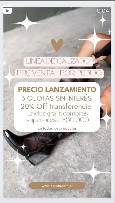 Ofertas de Ropa, Zapatos y Accesorios en Mendoza | Precio Lanzamiento 20% Off con transferencia de Corium | 30/4/2024 - 14/5/2024