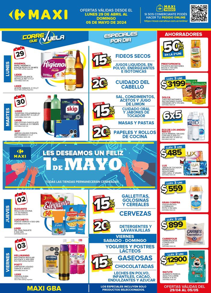 Catálogo Carrefour Maxi en Ezpeleta | OFERTAS SEMANALES - GBA | 29/4/2024 - 5/5/2024