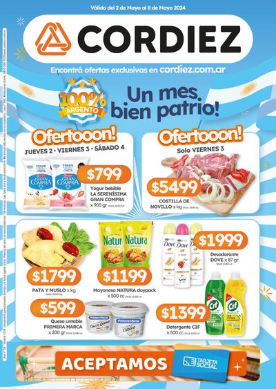 Ofertas de Hiper-Supermercados en Santa María (Punilla) | Catálogo Cordiez de Cordiez | 2/5/2024 - 8/5/2024