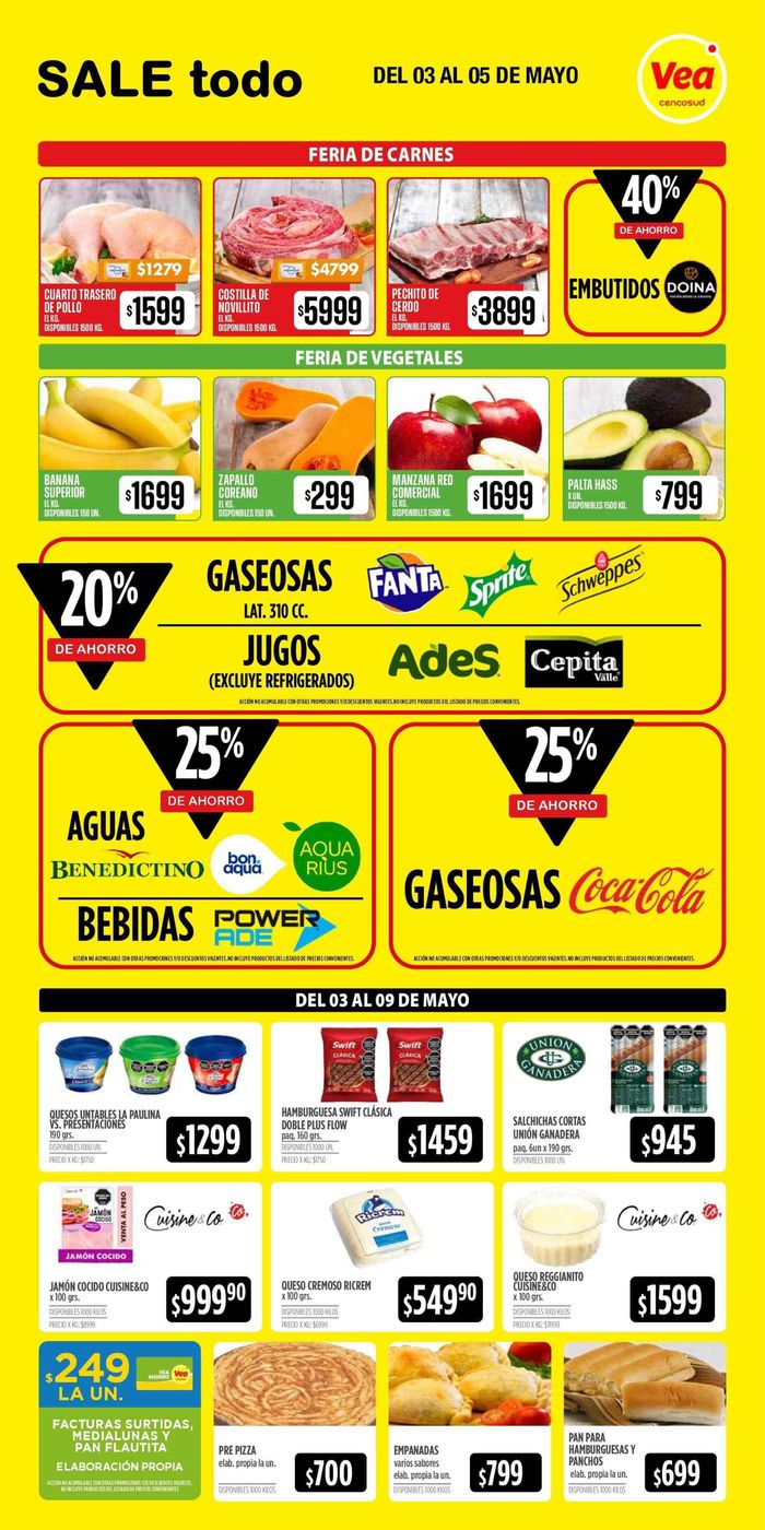 Catálogo Supermercados Vea en Córdoba | Supermercados Vea Fin de semana - Cordoba | 3/5/2024 - 5/5/2024