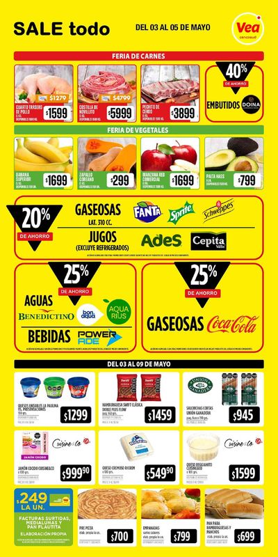 Ofertas de Hiper-Supermercados en Santa María (Punilla) | Supermercados Vea Fin de semana - Cordoba de Supermercados Vea | 3/5/2024 - 5/5/2024