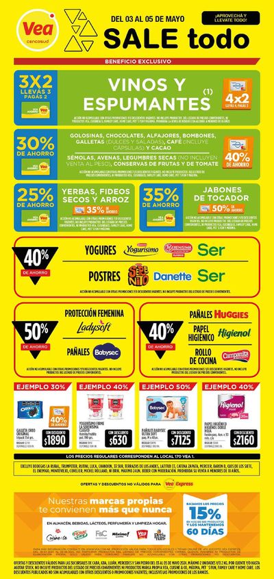 Ofertas de Hiper-Supermercados | Supermercados Vea Fin de semana - Buenos Aires de Supermercados Vea | 3/5/2024 - 5/5/2024