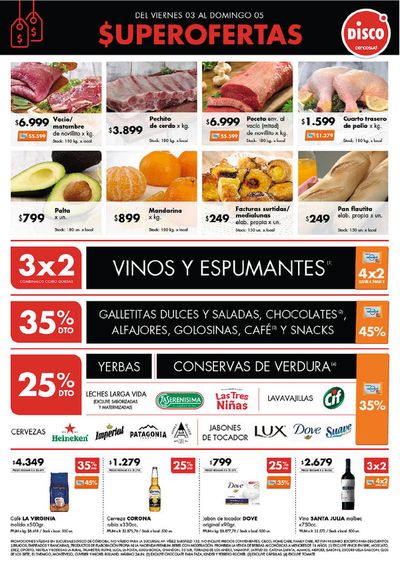 Ofertas de Hiper-Supermercados en Santa María (Punilla) | $uperofertas Disco de Disco | 3/5/2024 - 5/5/2024
