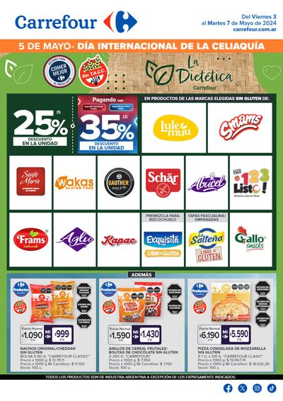 Ofertas de Hiper-Supermercados | Catálogo Día de la Celiaquía de Carrefour | 3/5/2024 - 7/5/2024