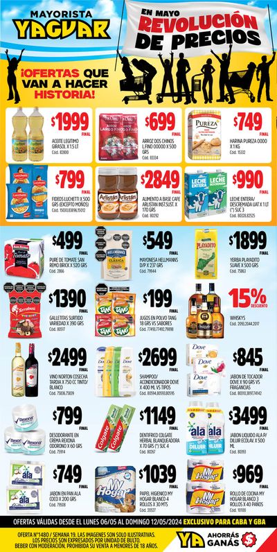 Ofertas de Hiper-Supermercados en Mariano Acosta | Ofertas Supermercados Yaguar BS AS de Supermercados Yaguar | 7/5/2024 - 12/5/2024