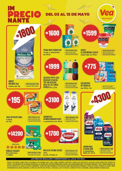 Ofertas de Hiper-Supermercados en Merlo (Buenos Aires) | Ofertas Vea BS AS de Supermercados Vea | 7/5/2024 - 15/5/2024