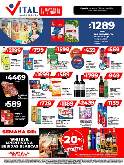Ofertas de Hiper-Supermercados en Merlo (Buenos Aires) | ¡Ahorrá y Disfrutá! Pilar, Talar, Avellaneda de Supermayorista Vital | 7/5/2024 - 13/5/2024