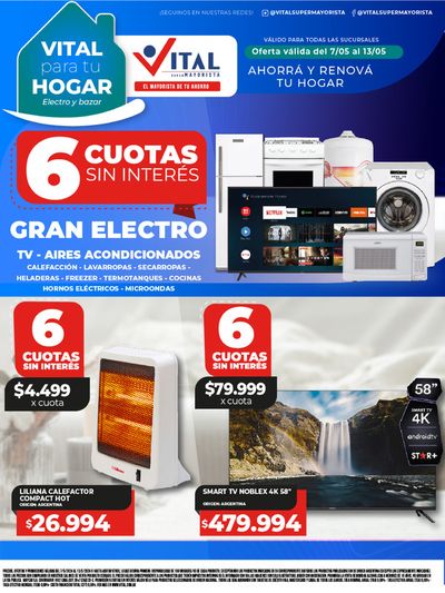 Ofertas de Hiper-Supermercados en Corrientes | ¡Ahorrá y Renová tu Hogar! de Supermayorista Vital | 7/5/2024 - 13/5/2024