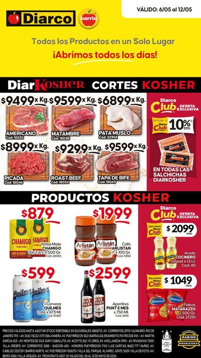 Catálogo Diarco en Buenos Aires | Diarco Ofertas Kosher | 7/5/2024 - 12/5/2024