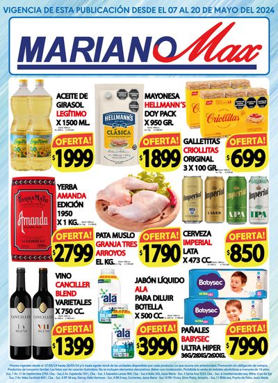 Ofertas de Hiper-Supermercados en Córdoba | Catálogo Supermercados Mariano Max de Supermercados Mariano Max | 7/5/2024 - 20/5/2024