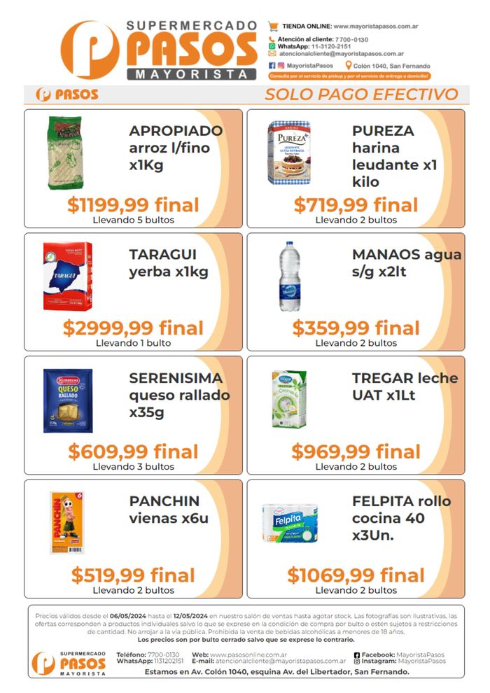 Catálogo Pasos Supermercado en Victoria (Buenos Aires) | Feria de Descuentos Supermercado Pasos | 7/5/2024 - 11/5/2024